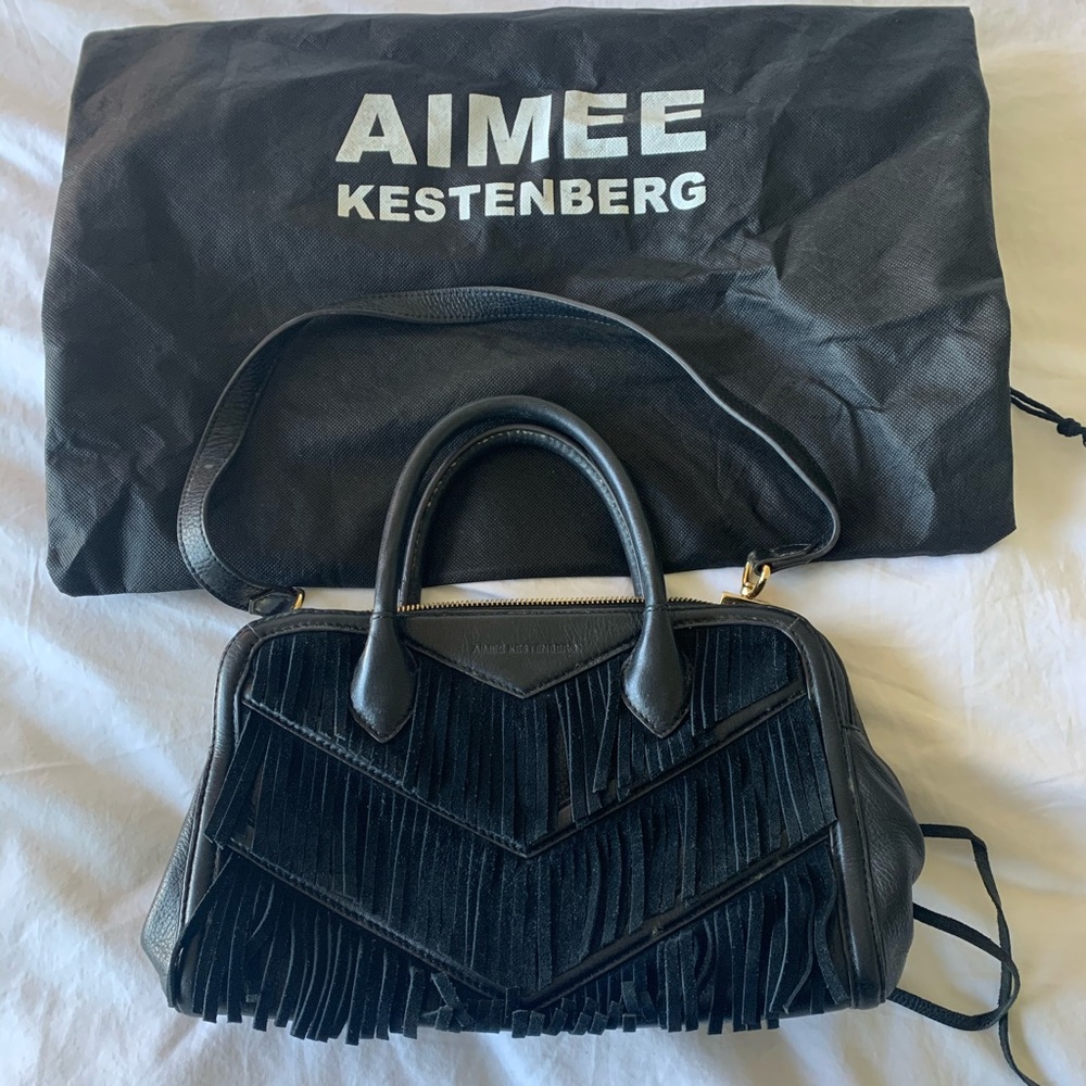 AIMEE KESTENBERG suede and leather fringe bag